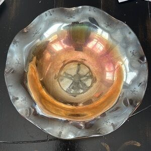 Vintage Jeanette Floragold Iridescent Carnival Glass Medium Bowl